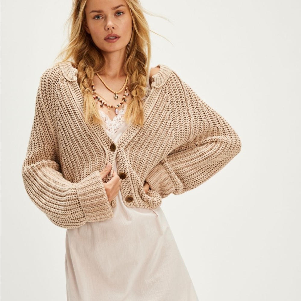 Chunky Knit Beige Sweater
